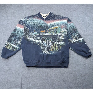 Vintage Art Unlimited Sweatshirt Mens Large AOP Wisconsin Vintage Equestrian 80s